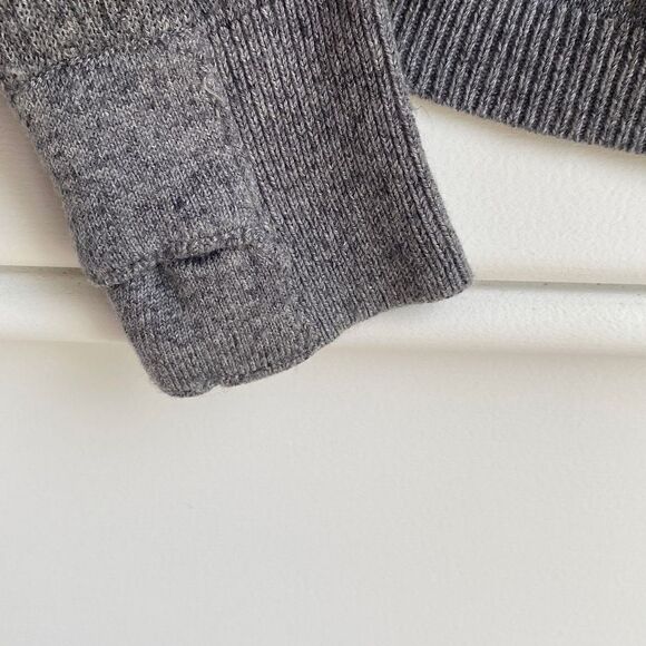 Lululemon Cabin Yogi Heathered Medium Grey Slate Ribbed Hooded Cardigan Cashmere - Picture 9 of 14